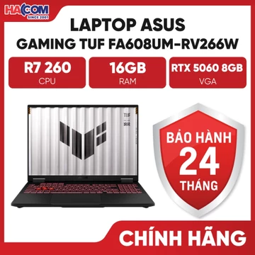 Laptop Asus TUF Gaming A16 FA608UM-RV266W (Ryzen 7 260/GeForce RTX™ 5060/16GB/512GB/16 FHD 165Hz/Win11) - Bảo hành 24T
