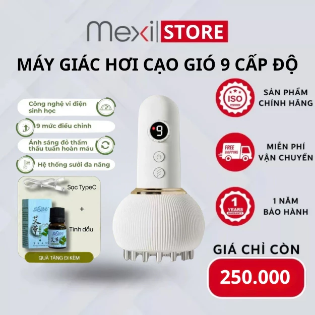 Máy Giác Hơi Cạo Gió Cầm Tay Giúp Giảm Đau Nhức Toàn Thân - Dụng Cụ Cạo Gió Cầm Tay Lưu Thông Khí Huyết