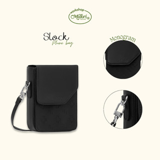 Túi Xách Da PU SLOCK Đeo Chéo Nam Nữ Monogram Đựng Điện Thoại Đi Chơi Đi Tiệc | MI MIDORI