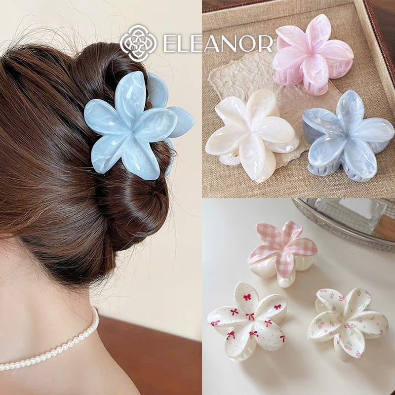 Kẹp tóc nữ càng cua Eleanor Accessories hình hoa sứ nhiều màu kẹp tóc basic phụ kiện tóc 8335