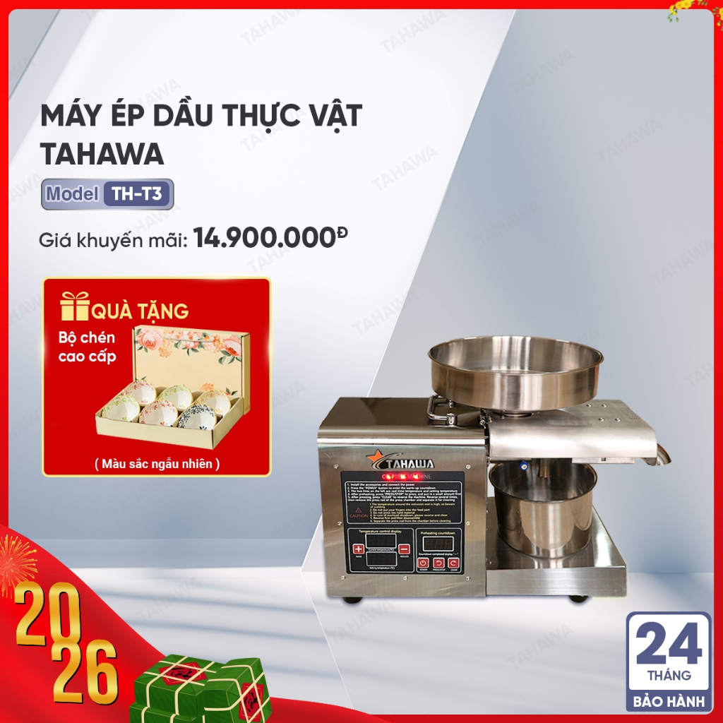 Máy ép dầu ăn TH-T3- Nguyên chất tại nhà - Bảo hành 24 tháng - free ship toàn quốc- Ép dầu nguyên chất