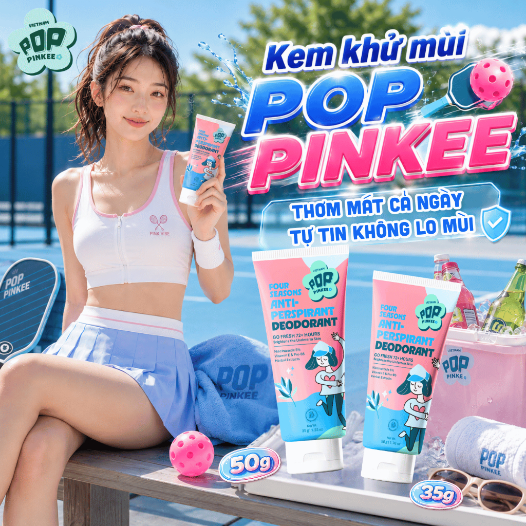 Kem Khử Mùi Giảm Tiết Mồ Hôi Bốn Mùa Pop Pinkee