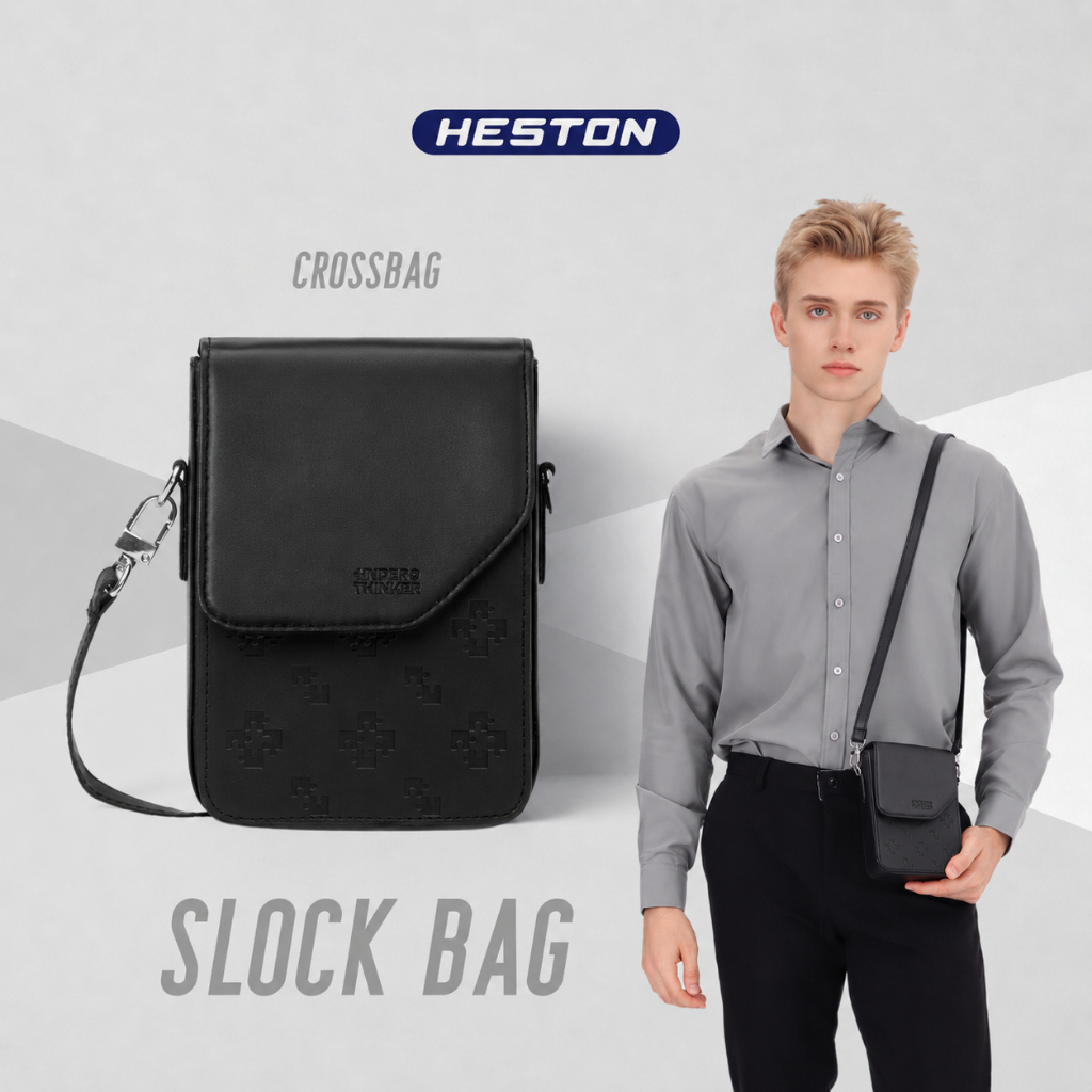 Túi Xách Da PU SLOCK Đeo Chéo Nam Nữ Monogram Đựng Điện Thoại Đi Chơi | HESTON