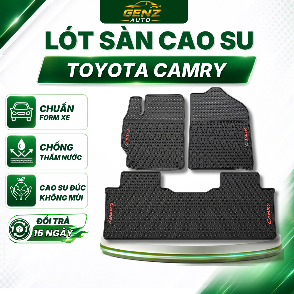 THẢM LÓT SÀN CAO SU xe Toyota Camry đời 2006 -> 2018, 2019 -> nay không mùi, dễ vệ sinh, chuẩn form xe