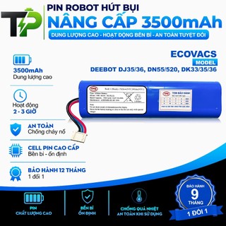 ( DUNG LƯỢNG 3500 mAh ) PIN ROBOT HÚT BỤI NÂNG CẤP  ECOVACS DEEBOT DJ35/36, DN55/520, DK33/35/36 BẢO HÀNH 9 THÁNG