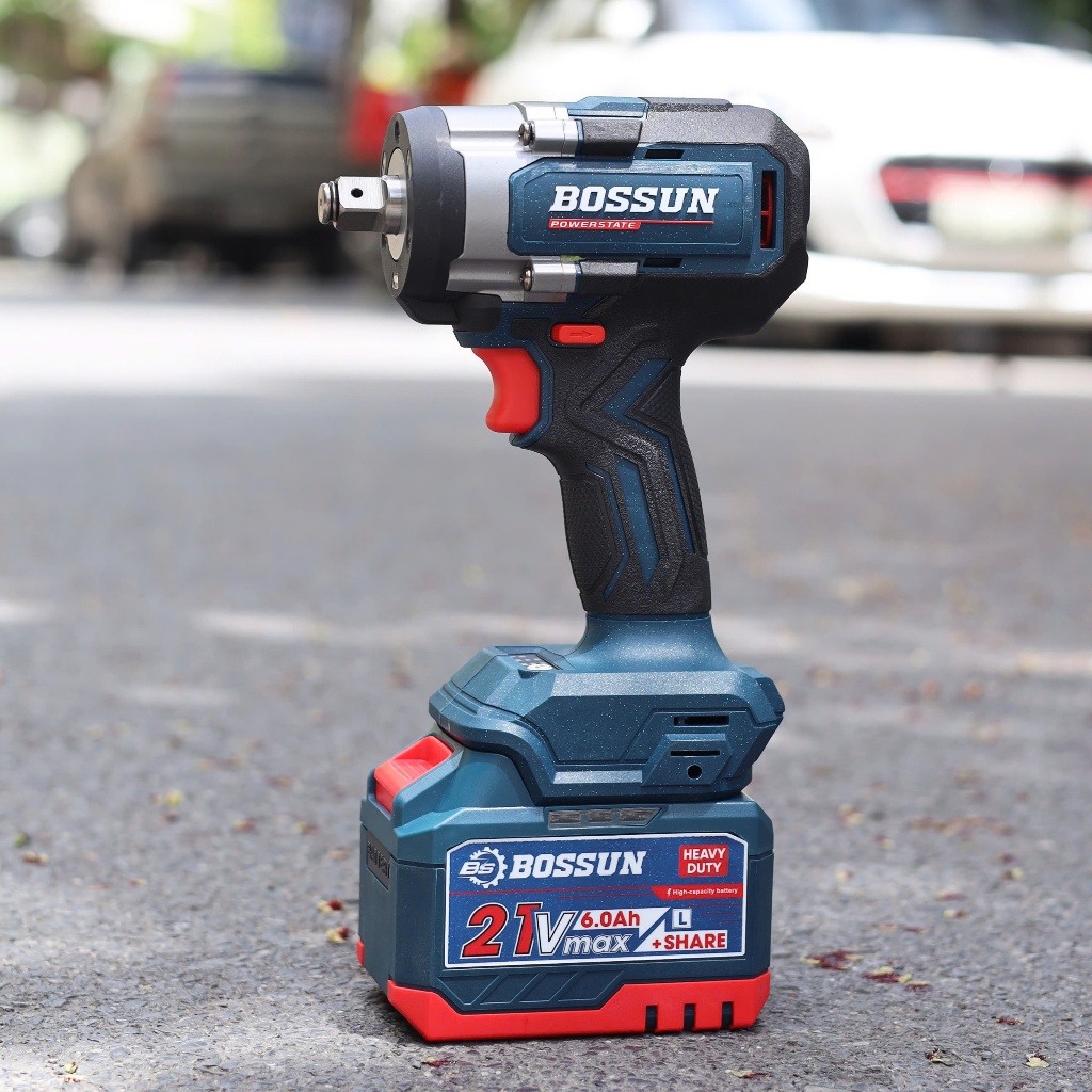 Máy Siết Mở Ốc Ô Tô Siêu Khỏe BS BOSSUN BS-IW750N, Lực Siết 750N.m, Chỉnh Tốc 3 Cấp  - Không Than