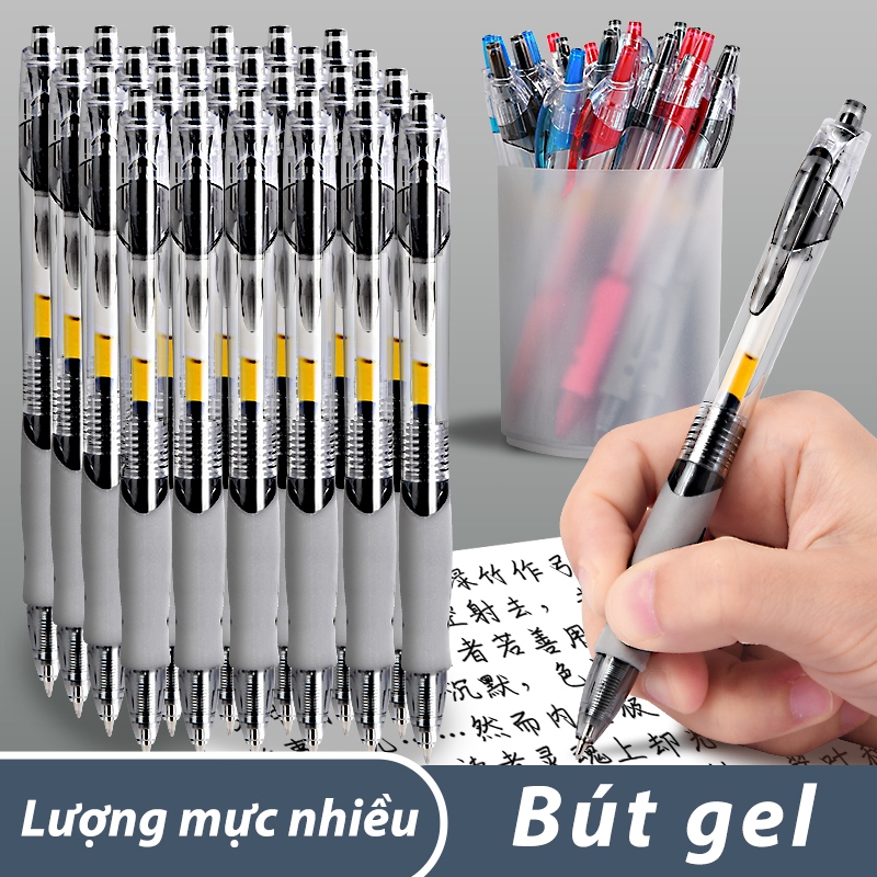 Bộ 20 cây bút gel GP1008 đầu 0.5mm thay ruột luyện viết chữ Hán học sinh văn phòng tay cầm mềm