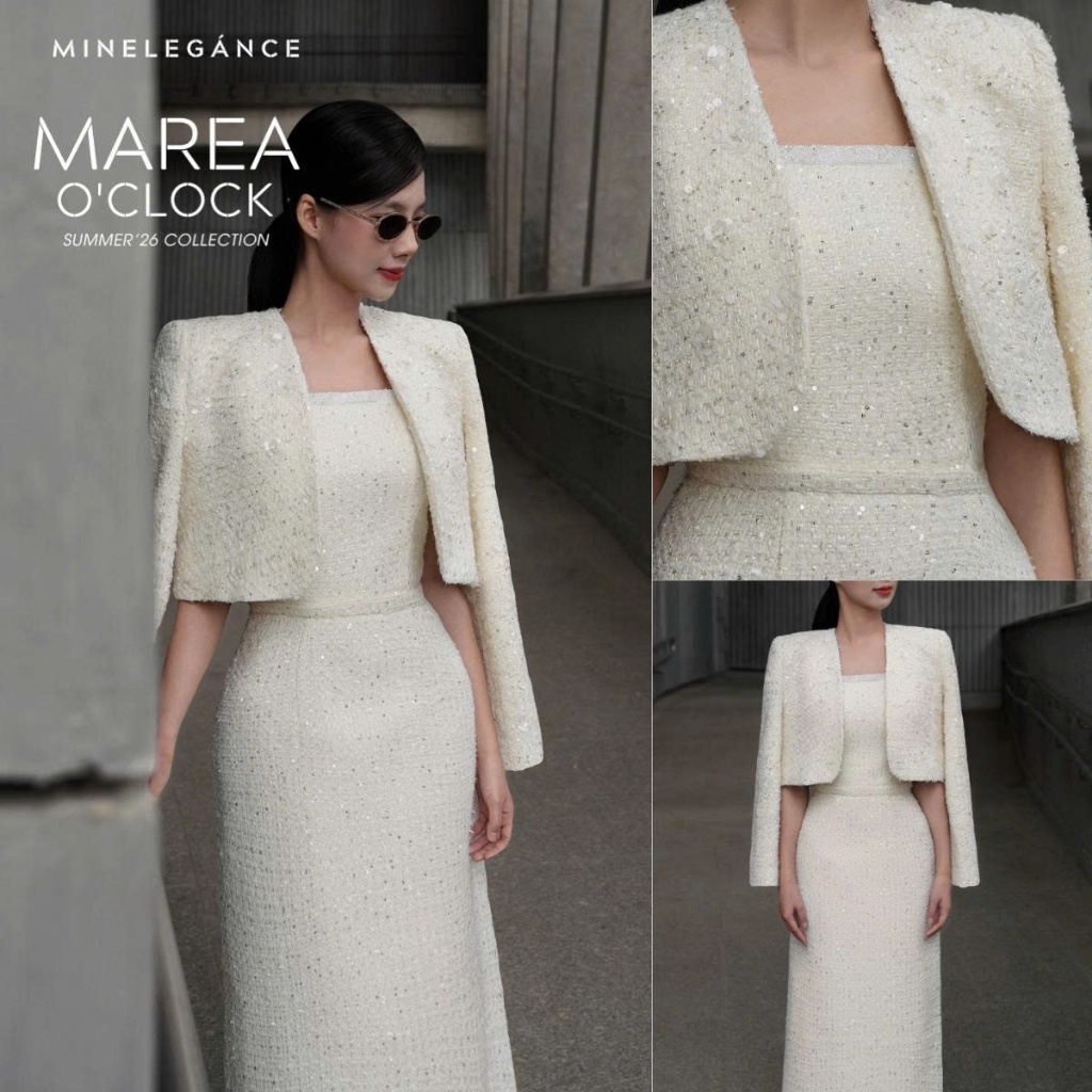 MINELEGÁNCE | VÁY CỔ TIM CÁCH ĐIỆU DÁNG DÀI, SANG TRỌNG, THANH LỊCH - MIN388