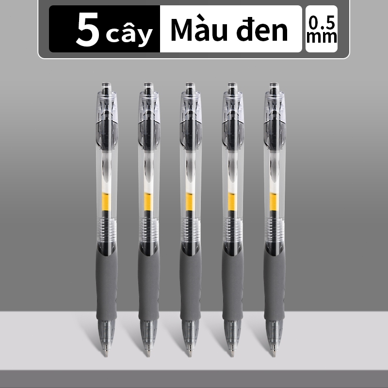 Học Tập Văn Phòng Combo 30 Bút Bi Bấm Đệm Cao Su, Mực Nước Đen Xanh Đỏ Nét Đều, Khô Nhanh Chống Nhòe