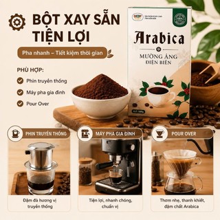 Bột Cà Phê Arabica Rang Mộc Hải An Nguyên Chất 500g – Bột Cà Phê Arabica Mộc, Thơm Tự Nhiên, Gu Đậm Vị