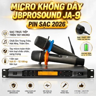 Micro Không Dây JBprosound JA-9 Pin Sạc Trực Tiếp Trên Tay Micro – Tiện Lợi, Chất Âm Trong Trẻo, Hát Nhẹ, Trầm Ấm.