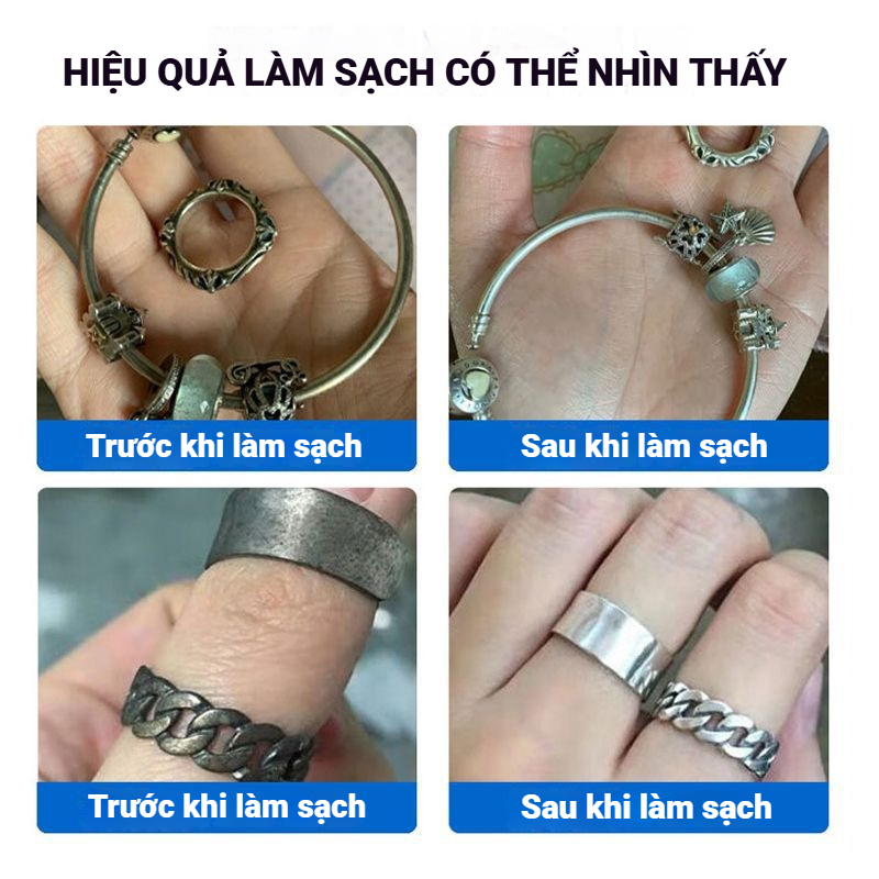 Nước rửa trang sức bạc dung dịch làm sáng bóng bạc như mới 200ml