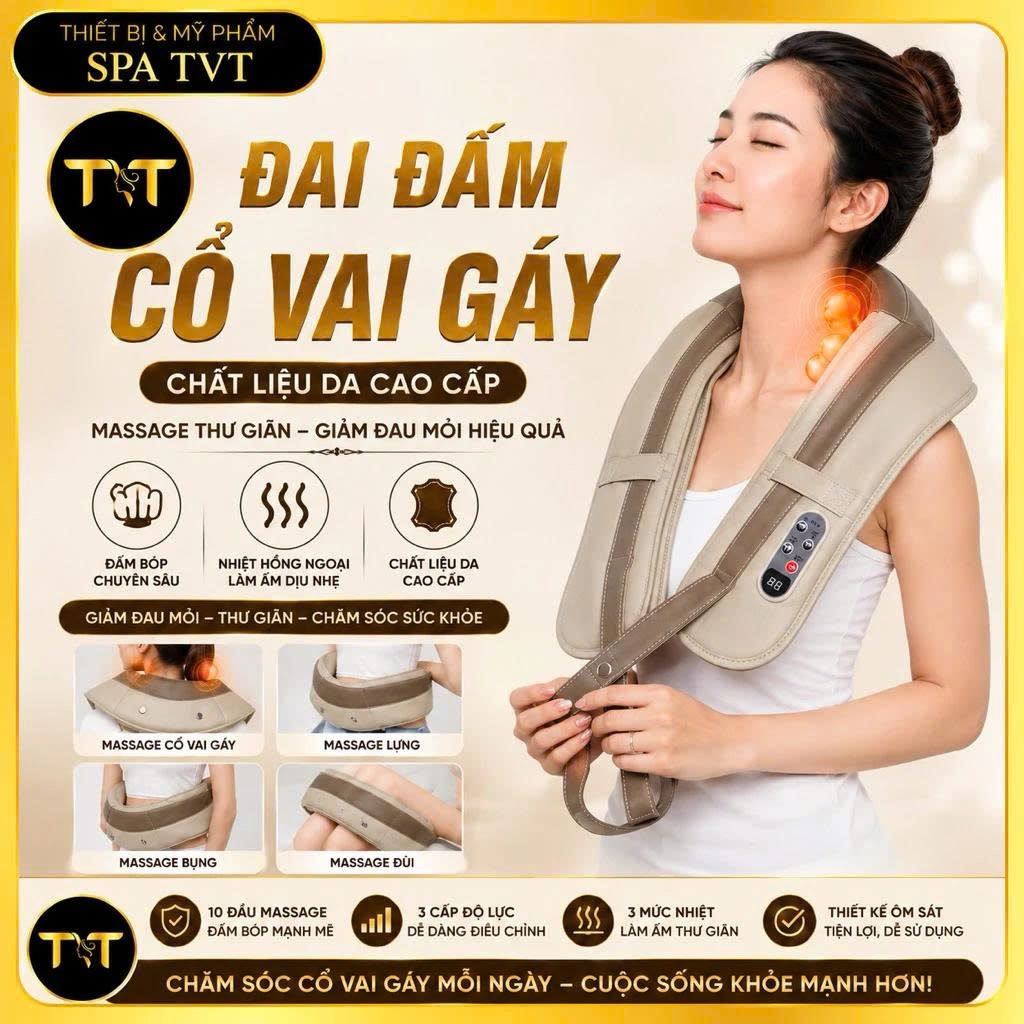 Đai Massage Cổ Vai Gáy – Đấm Thư Giãn, Hỗ Trợ Giảm Đau Mỏi, Tăng Tuần Hoàn Máu