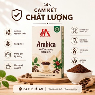 Bột Cà Phê Arabica Rang Mộc Hải An Nguyên Chất 500g – Bột Cà Phê Arabica Mộc, Thơm Tự Nhiên, Gu Đậm Vị