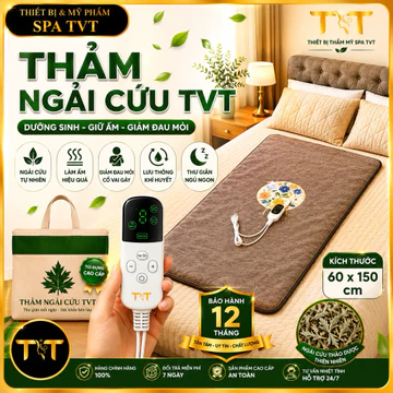 THẢM NGẢI CỨU ĐÔNG Y MÀU NÂU TVT 150x60CM - CHƯỜM NÓNG THẢO DƯỢC, GIỮ ẤM, THƯ GIÃN