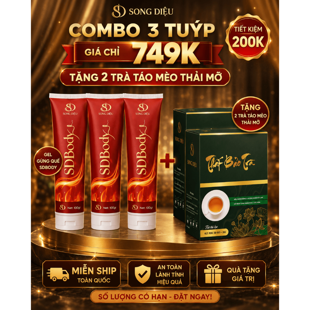 COMBO 3 GEL GỪNG QUẾ TẶNG 2 TRÀ TÁO MÈO THẢI MỠ
