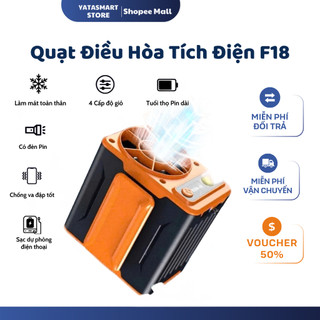 Quạt Điều Hòa Mini Tích Điện F18 - Quạt Đeo Thắt Lưng Kiêm Sạc Dự Phòng, Pin 15.000 mAh Lớn Có BH