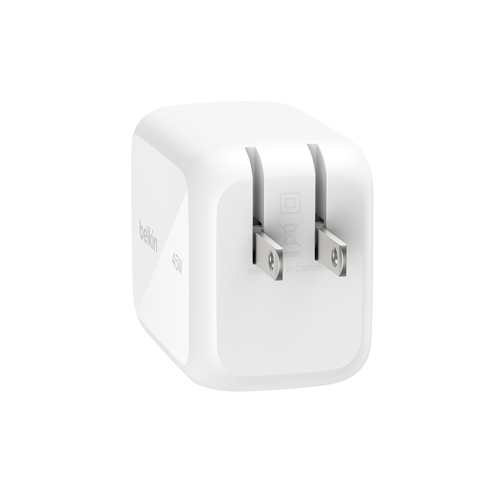 Củ Sạc Belkin GaN 45W 2 Cổng USB-C PD 3.1 PPS Kèm Cáp Rút 0.8m Sạc Nhanh iPhone iPad MacBook | BigBuy360 - bigbuy360.vn