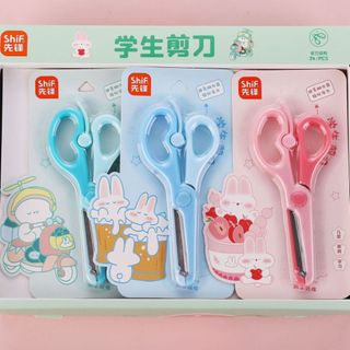 LEAFBOOK Kéo Trợ Lực ShiF 1237 An Toàn Cho Học Sinh – Lưỡi Thép Không Gỉ, Cắt Giấy Thủ Công Dễ Dàng