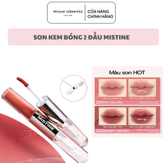 [Mistine] Son Kem Bóng 2 Đầu Mistine Lâu Trôi Dưỡng Ẩm 1.5g x 2