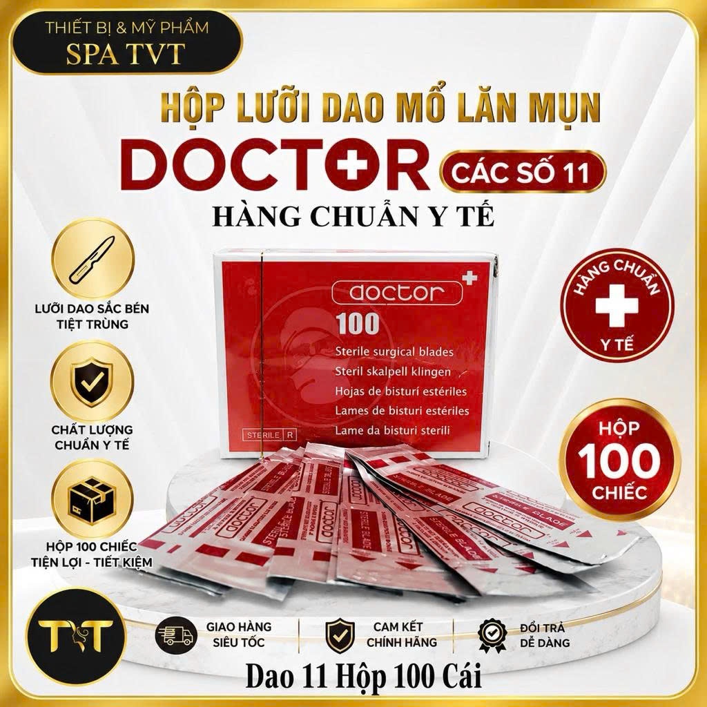 KIM CHÍCH MỤN 200 CÂY & DAO MỔ SỐ 11 HỖ TRỢ LẤY NHÂN MỤN TIỆT TRÙNG CHO SPA