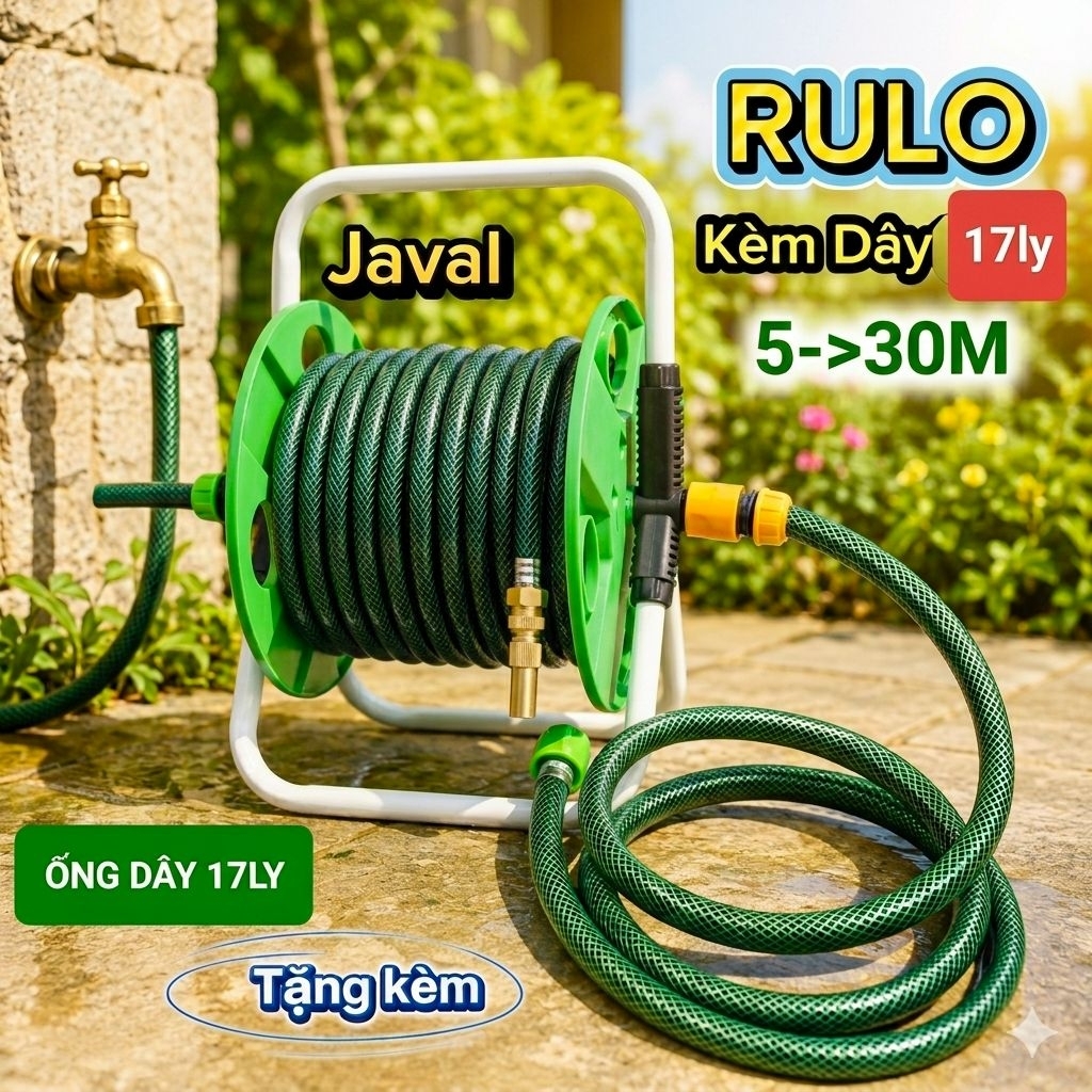(Tặng dây cấp vào + Nối đi kèm) BỘ RULO KÈM ỐNG FI 17mm Size ( 5-30m ...