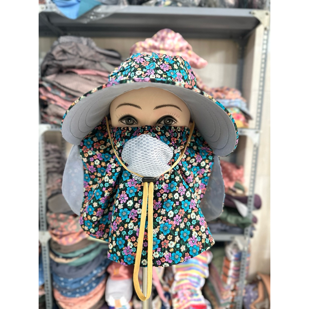 Nón Mũ Chống Nắng Thông Hơi Vải Mát 2 tà cho nữ