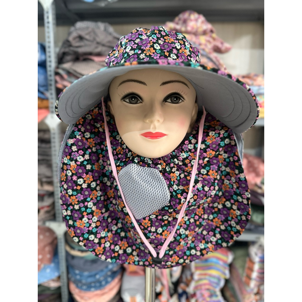 Nón Mũ Chống Nắng Thông Hơi Vải Mát 2 tà cho nữ