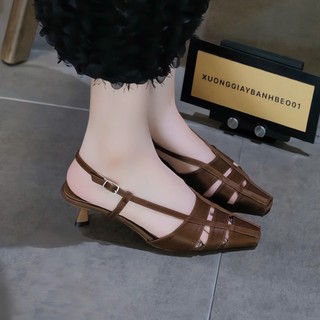 Giày Sandal Gót Nhọn Sang Chảnh Đạp Xe Không Ngã Giày Bánh Bèo mã SandalTruc