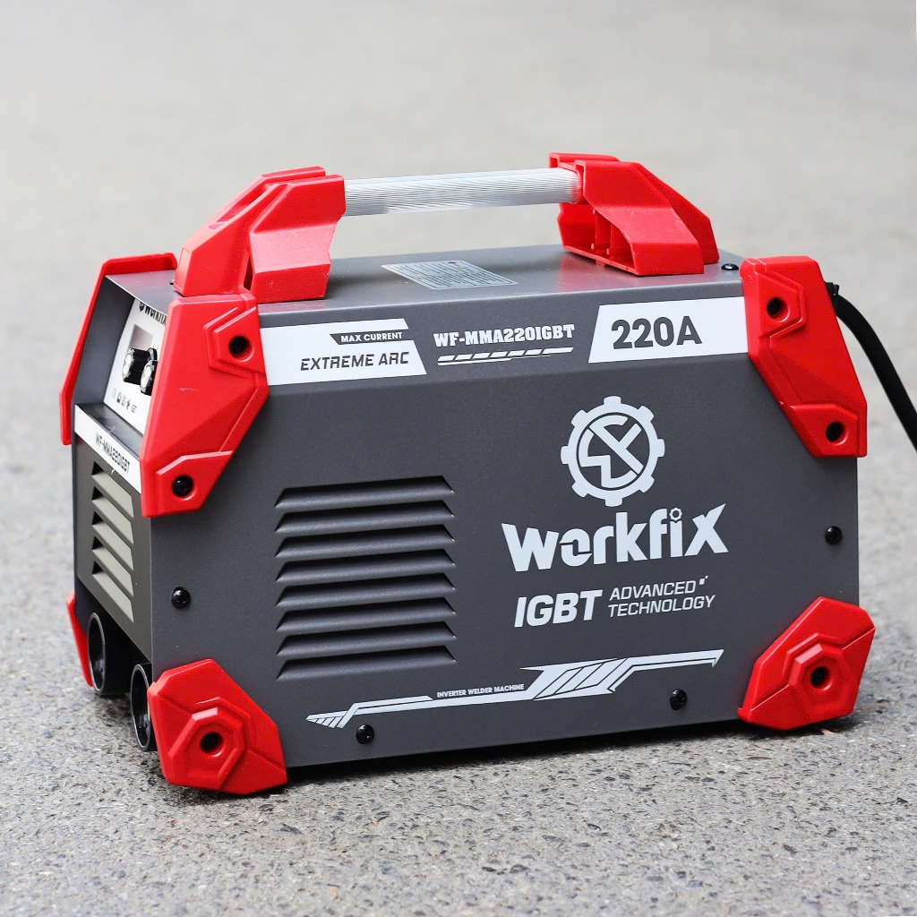 Máy hàn điện WORKFIX WF-MMA220IGBT Hàn que 1.6 - 4.0mm, Đánh lửa hồ quang nhiệt, lực đẩy, chống dính