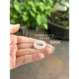Ni 17 đến 17.5 Nhẫn bảng ngọc phỉ thuý Type A (Giao kèm kiểm định Trung) Bao hoàn hảo