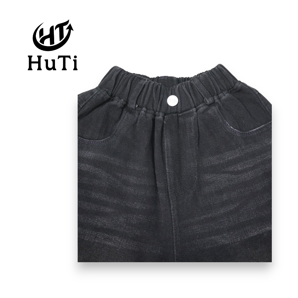 Quần Jeans Suông Ống Rộng Cho Bé HuTi Kids - Quần Dáng Suông Chất Vải Mềm Mại, Thoải Mái Cho Bé Vận Động