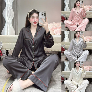 Đồ Bộ Pijama Lụa LaTin Tơ Tằm Thiết Kế Nữ (Có Túi 40kg-58kg)