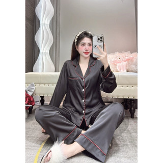 Đồ Bộ Pijama Lụa LaTin Tơ Tằm Thiết Kế Nữ (Có Túi 40kg-58kg)