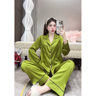 Đồ Bộ Pijama Lụa LaTin Tơ Tằm Thiết Kế Nữ (Có Túi 40kg-58kg)