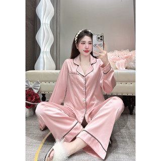 Đồ Bộ Pijama Lụa LaTin Tơ Tằm Thiết Kế Nữ (Có Túi 40kg-58kg)