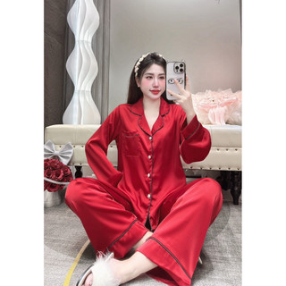 Đồ Bộ Pijama Lụa LaTin Tơ Tằm Thiết Kế Nữ (Có Túi 40kg-58kg)