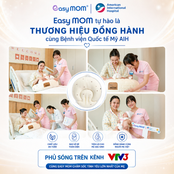 [DEAL AIH] Gối Cho Con Bú 2in1 Easy MOM Kết Hợp Gối Chống Trào Cho Bé Ăn Dặm Cao Cấp Giúp Mẹ Thoải Mái Giảm Đau Nhức