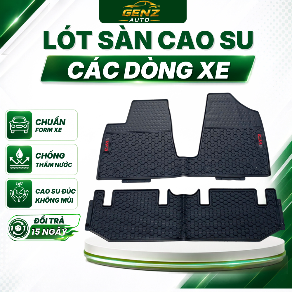 Thảm Lót Sàn Xe Oto-Cao Su Đúc Không Mùi dành Cho Các Dòng Xe, Chuẩn theo Form Xe, Chống Nước, Dễ Vệ Sinh
