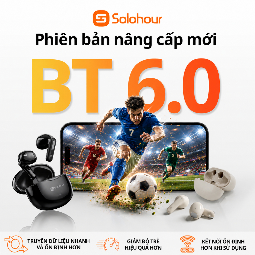 Solohour ST9 Tai Nghe TWS Bluetooth 6.0–Không Dây, 20H Pin, IPX4, Điều Khiển Cảm Ứng, Tai Nghe Nhét Tai