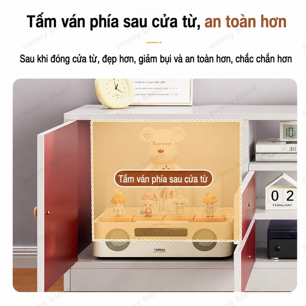 Tủ tivi bắc âu 120cm 140cm Nhiều ngăn lưu trữ Gỗ MDF Chống thấm nước và chống ẩm 𝙎𝙐𝙉𝙉𝙔 𝘽𝙄𝙀𝙍𝙀