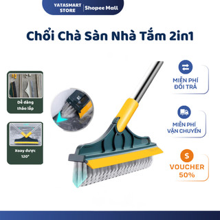 Chổi Chà Sàn Nhà Tắm Đa Năng 2in1 - Cây Gạt Nước Nhà Tắm Thông Minh Vệ Sinh Nhà Cửa Xoay 120 Độ