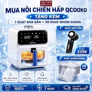 Nồi chiên hơi nước nồi chiên không dầu QCOOKO dung tích 6L công suất 1400W,đồ ăn mềm mọng, không khô