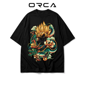 Áo thun Orca in hình Goku và Shenlong Dragon Ball - Vải Cotton cao cấp - ORCA62