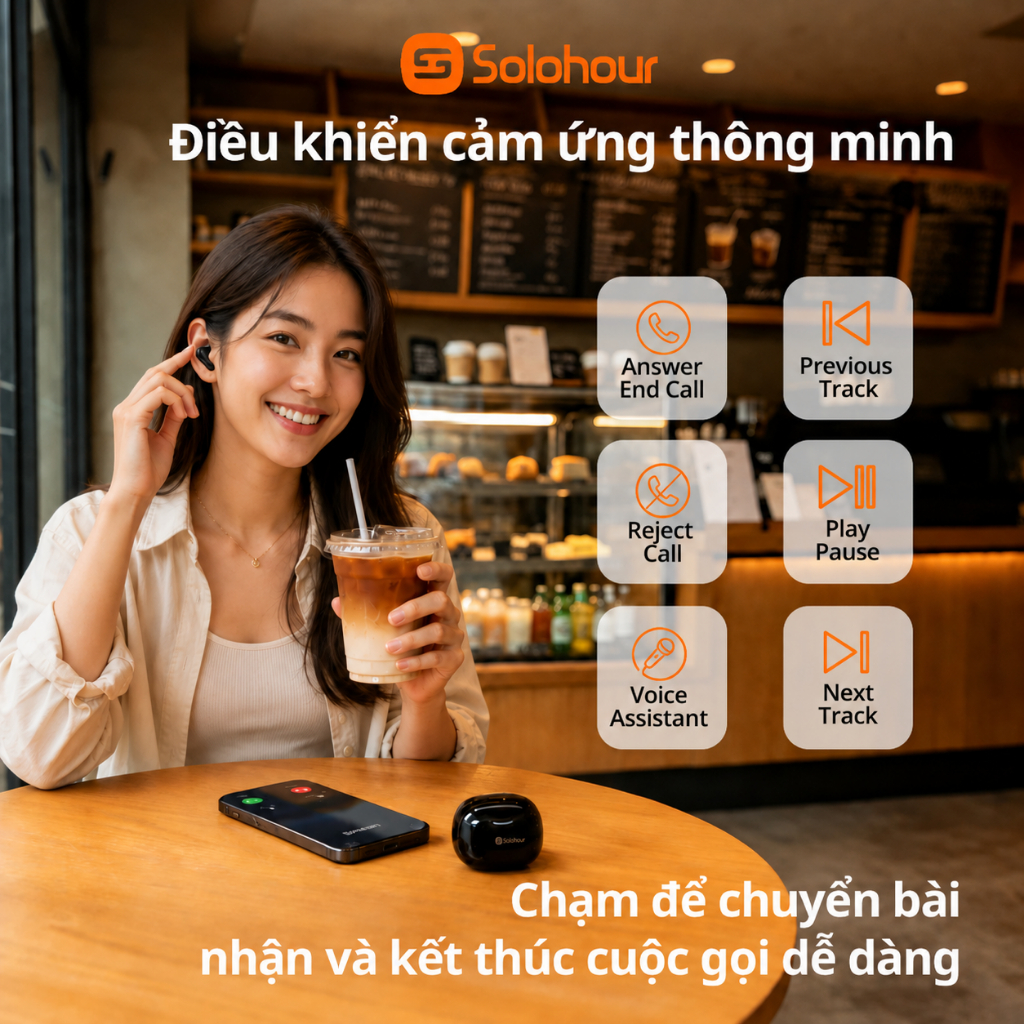 Solohour ST9 Tai Nghe TWS Bluetooth 6.0–Không Dây, 20H Pin, IPX4, Điều Khiển Cảm Ứng, Tai Nghe Nhét Tai