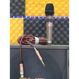 Micro Có Dây TA 200 Dây Dài 5m Tay Cầm INOX Hút Giọng Tốt, Hát Nhẹ, Hiệu Quả Cho Dàn Karaoke