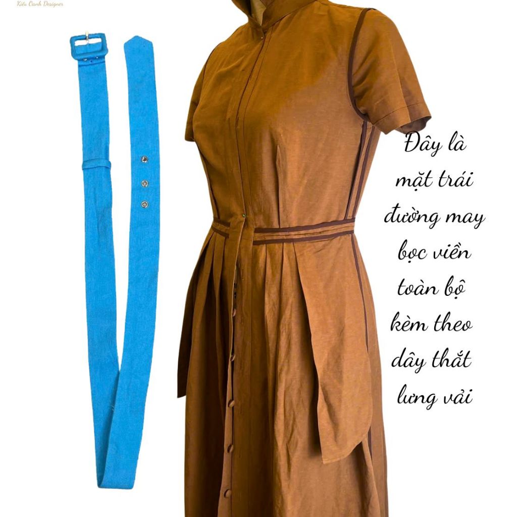 Đầm xoè linen trung niên,độ bền cao,mát,mịn,thấm hút mồ hôi,may viền tỉ mỉ,sản xuất độc quyền tại Kiều Oanh Designer