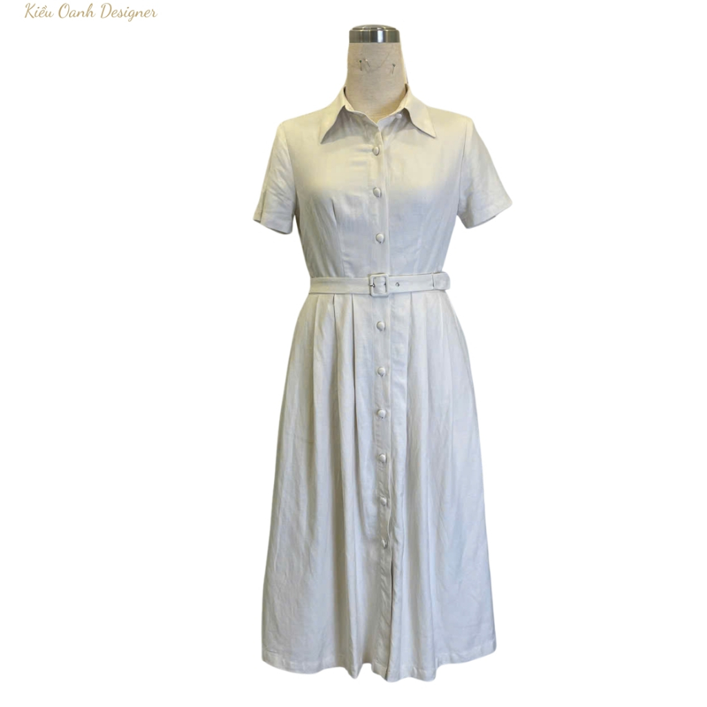 Đầm xoè linen trung niên,độ bền cao,mát,mịn,thấm hút mồ hôi,may viền tỉ mỉ,sản xuất độc quyền tại Kiều Oanh Designer