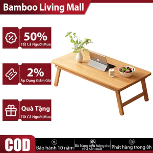 Bamboo Living Mall Bàn gỗ gấp gọn bàn làm việc tại nhà bằng gỗ chất liệu tre gỗ tự nhiên