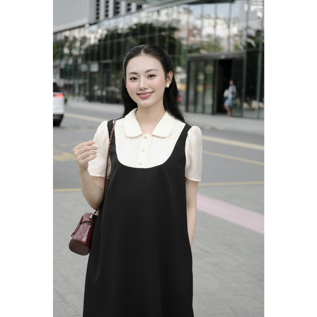 Đầm Bầu SORA DRESS L'amme Đầm Bầu Công Sở Chất Chéo Ý Rủ Đẹp Ít Nhăn, Dáng Suông Che Dáng Tốt